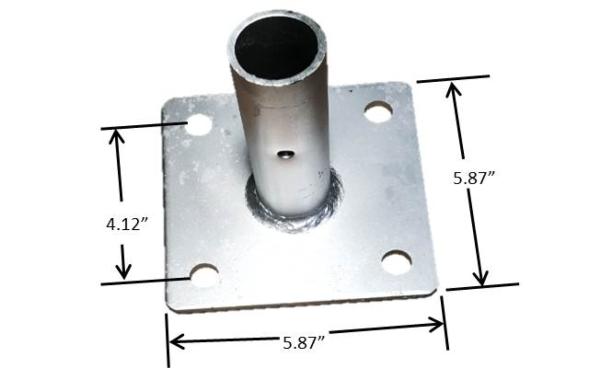 Base plate frame tent fitting